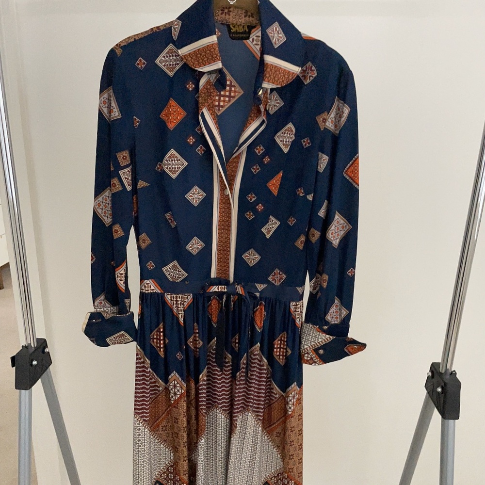 1970s Vintage Saba of California long sleeve dress